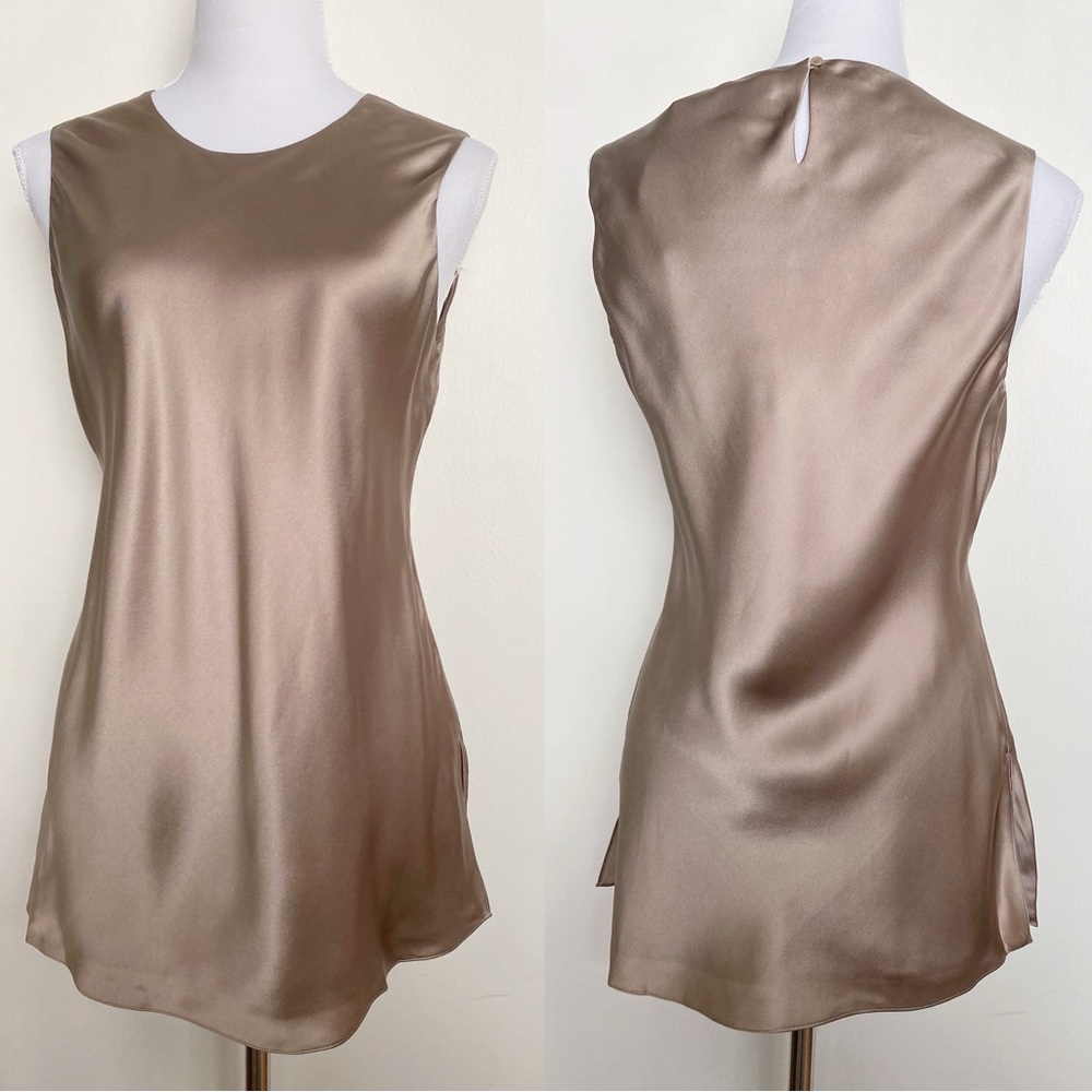 Sies Marjan Caroline Silk Charmeuse Shell Top in Clay 6